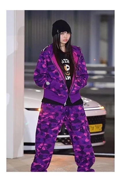 Erzani Kids Bape Kamuflaş Premium Full Fermuarlı Kapüşonlu Ünisex