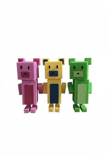 Store Super Bear Adventures Üçlü Ayı Set || 3D Figür - Pembe