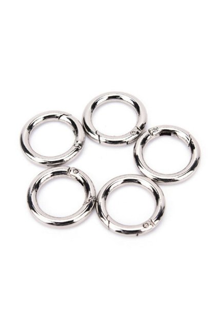 100 Pcs Open End Spring Round Ring Silver