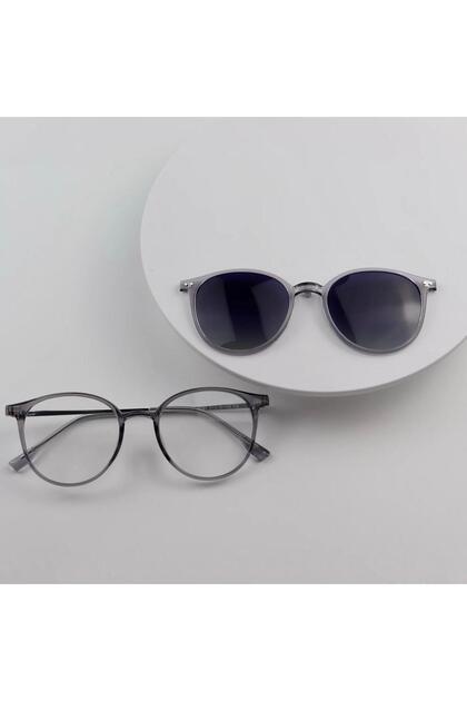 HPDECO 魚眼ミラー4点セット smile EYES Kahve kırçıllı Klipsli mavi ışık korumalı unisex gözlük