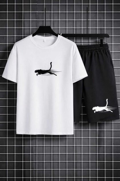 T-Shirt Shorts Panter Printed Women's / Men's