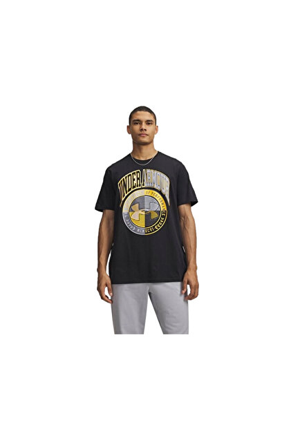 Ua m Tricou casual pentru bărbați cu emblemă Varsity, mânecă scurtă 6009249-001 Negru