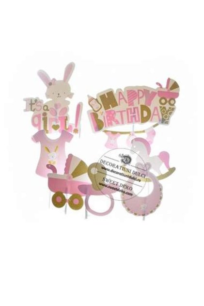 Set 7 toppers din carton It's a GIRL
