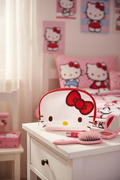 Hello Kitty Lisanslı Quadrate Makyaj Çantası (Pembe) - Fiyatı