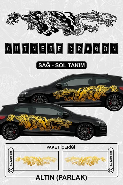 ÇİN EJDERHASI Yan Gövde Kaplama Sticker