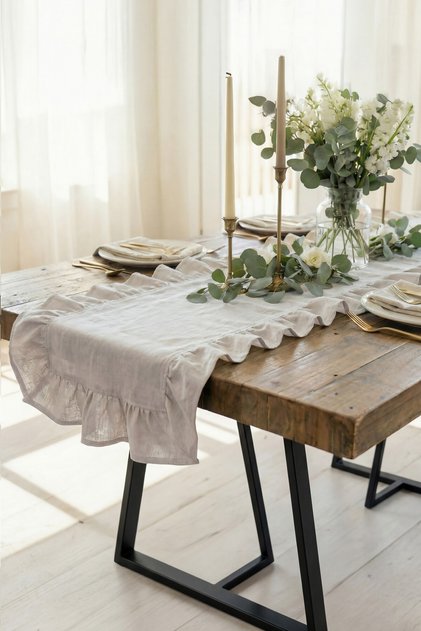 مفرش طاولة بنمط ريفي مزخرف 40×180 سم