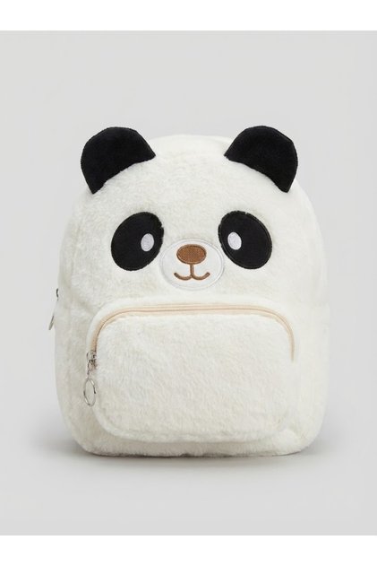 Çocuk Sırt Çantası Panda Figürlü - Çocuk Anaokulu, Kreş Sırt Çantası, Yumuşak Peluş
