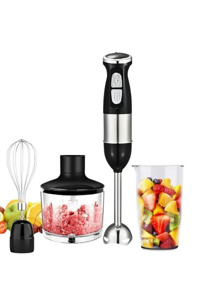 Hand Blender 4-in-1, Dual Speed, Stainless Steel, with Whisk, Chopper, Beaker| WIDGETS MATRIX