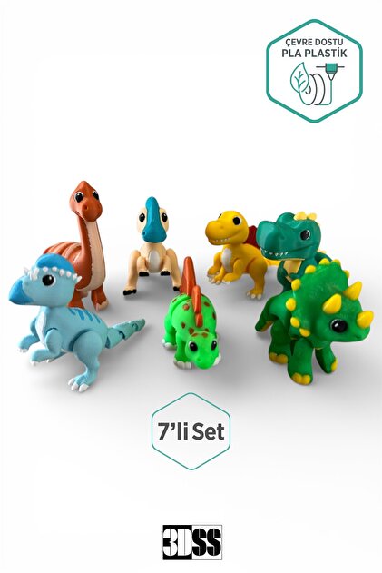7’li Mini Dinozor Figürleri Seti | Eğitici Çocuk Oyuncak | Pinyata Dolgu & Parti Hediyesi | Pasta Süsü