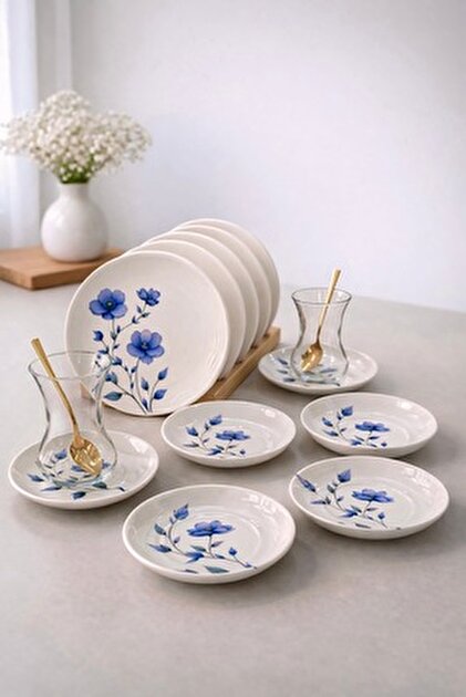 VENÜS HOME DECORATION Mor Menekşe Pasta Servis Takımı 6 Kişilik 12