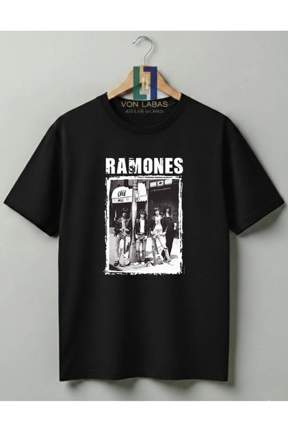 Μπλουζάκι Unisex από 100% βαμβάκι, υψηλής ποιότητας, με σχέδιο της ρετρό ροκ μπάντας Ramones