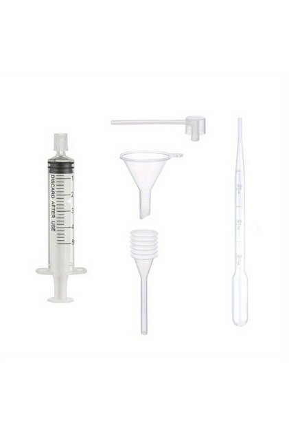 Plastic Other Clear 5-Piece Perfume Refill Set: Plastic Funnel, Pipette, Dropper and Syringe - for L