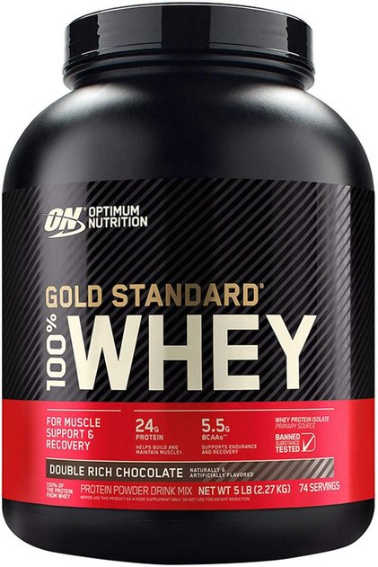 Gold Standard 100% Whey Protein Powder, Double Rich Chocolate, 2.27 kg