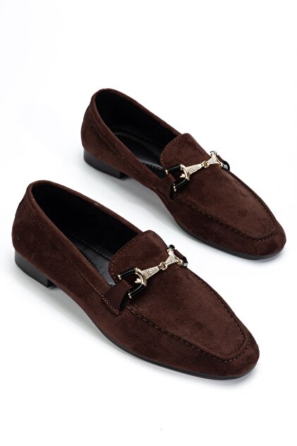 Anna Women's Orthopedic Bitter Brown Suede Ballerinas