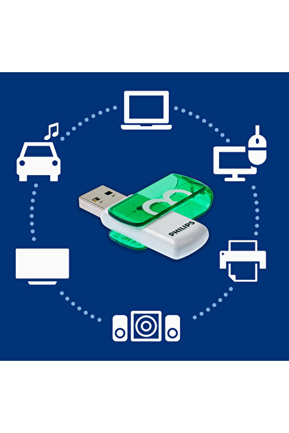 Philips Vivid 8 GB Yüksek Hızlı USB 2.0 Flash Bellek - Fiyatı