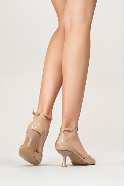 ❁uni♡❁（２） Lizy Shoes Nude Önü Kapalı Kadın Ayakkabı Topuk Boyu 6 cm