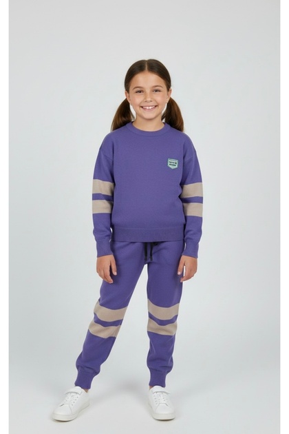 Girl's Knitwear Set Purple Color 6/10 Years