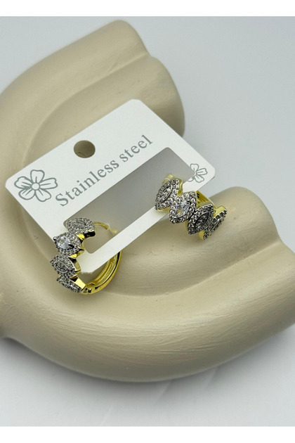 Vip Gold Stone Hoop Earrings - 26Vipkp15