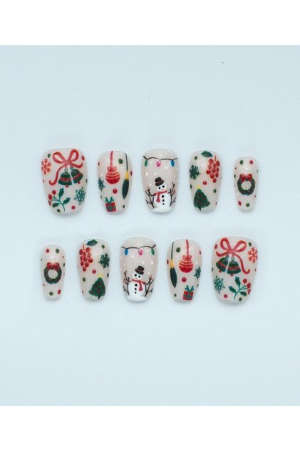 Pine Beauty Protez Jel Takma Tırnak - El Yapımı Kalıcı Oje Nail Art Christmas - NC133