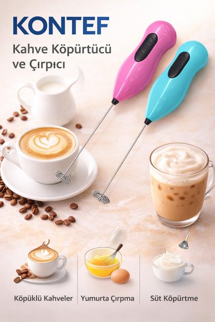 Kahve Köpürtücü Ve çırpıcı Pilli