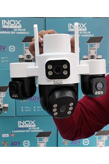 inoxdigital İNOX X24 3 MOTORLU 4 KAMERALI ESİM 4G SOLAR KAMERA