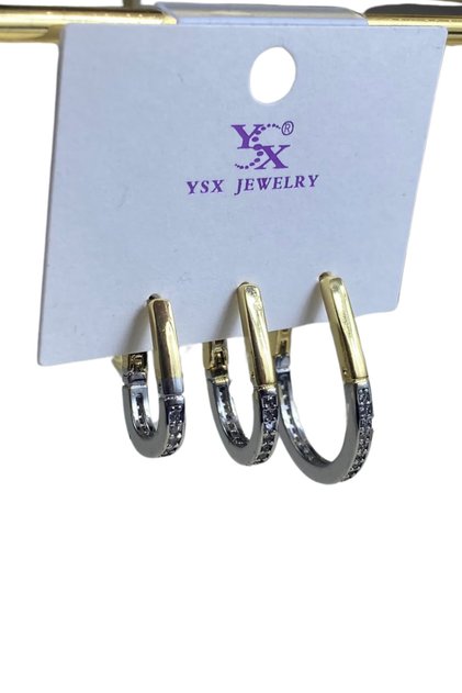 مجموعة أقراط YSX Serenay موديل ذهبي وفضي لا تفقد بريقها ومضادة للحساسية