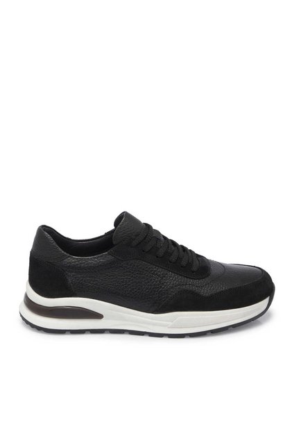 Siyah Hakiki Deri Erkek Sneaker - E25I1AY57296-W19