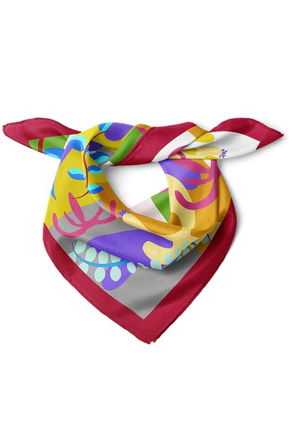 Elegant Floral Frame Pattern Scarf Bandana 50X50 cm
