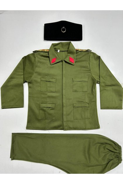 3 Parça 18 Mart Çanakkale Komutan Kostümü Subay Kıyafeti Çocuk Dönem Kostümleri