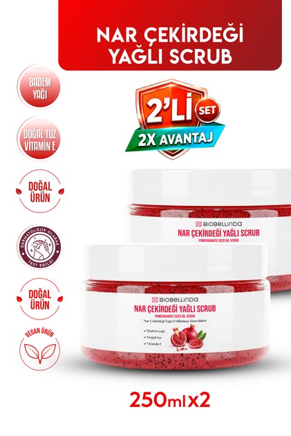 Natural Pomegranate Seed Extract Moisturizing Oil Scrub 250 ml (Set of 2)