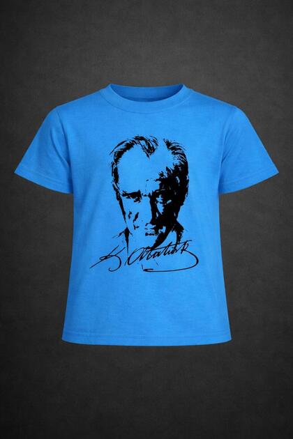 Boy-Girl Child Ataturk Printed Short Sleeve T-Shirt 23 April-10 November-19 October-Special Holidays