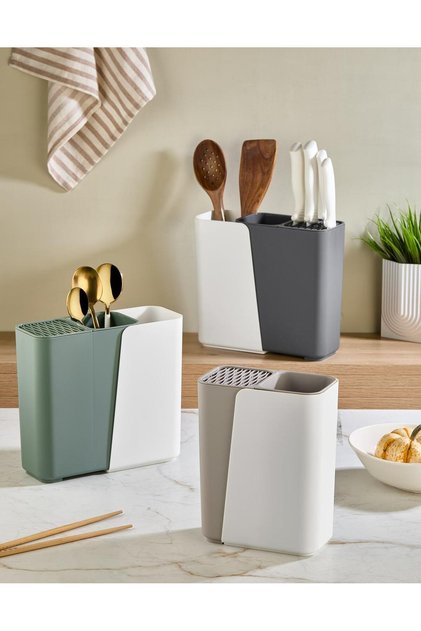 Slidemate Pro Sliding Countertop Knife and Spoon Holder – Multifunctional Kitchen Organizer