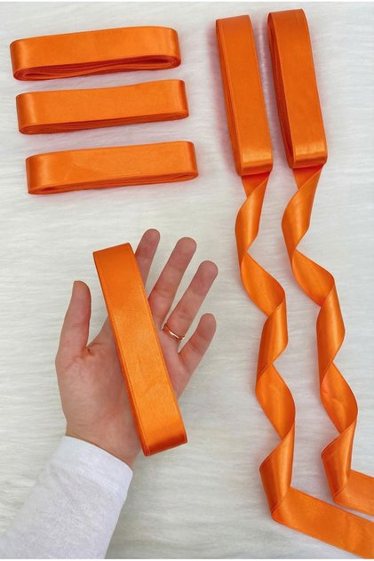Orange Satin Ribbon 3 cm 10 Mt, Bohça Dowry Wedding Henna Circumcision Promise Birthday Party Gift Decoration