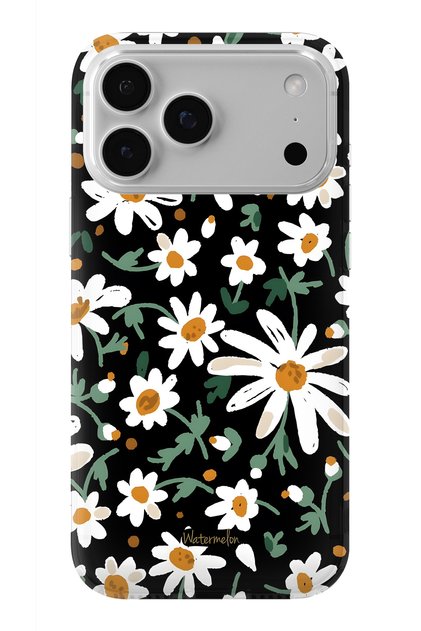 iPhone 17 Pro Max Compatible White Daisies Design Printed Transparent Case