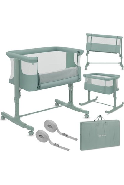 Patut co-sleeper, Lionelo, Aurora, 3 in 1, Cu leganare si setare unghiulara, Pana la 9 kg, 0 luni+,