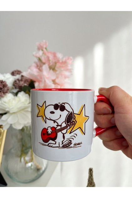 Snoopy Temalı Sevimli Baskılı Kupa Kahve & Çay Keyfi İçin Özel Tasarım Seramik Bardak