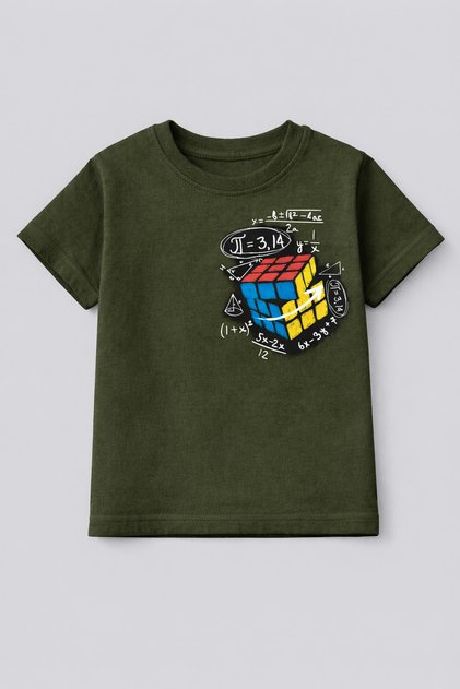 100% Cotton Unisex Math Dice Printed Kids T-Shirt