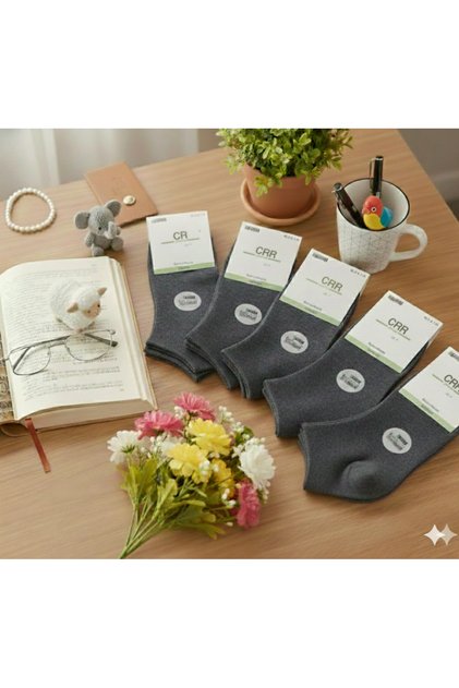 5 Pack Men's Smoked Bamboo Booties Socks