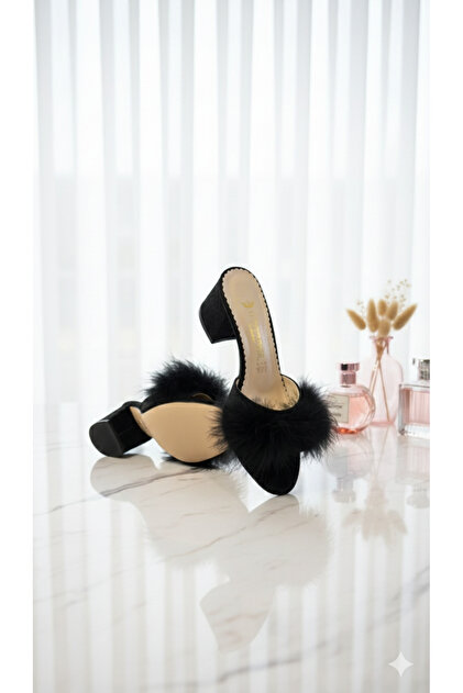 Women's Thick Heeled Furry Very Comfortable House Slippers
