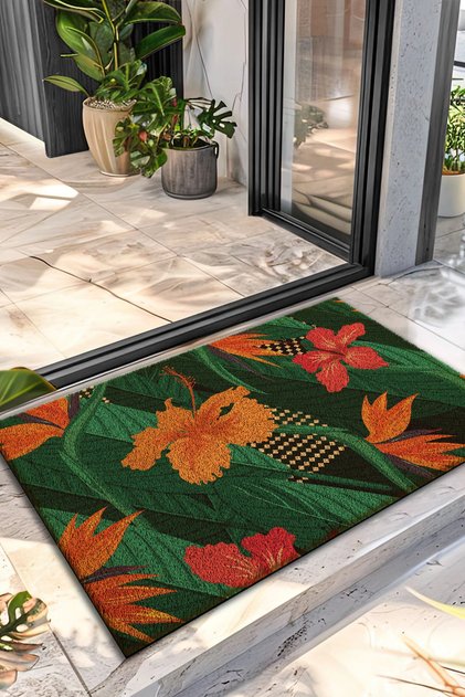 Koko Botanical Floral Patterned Koko Door Mat 40 X 60 cm