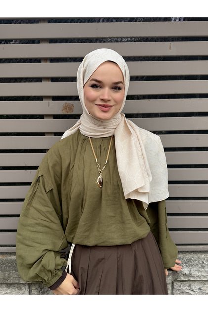 Halka Desen Doğal Pamuk Şal