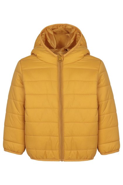 Ray Patterned Shiny 2-5 Years Old Coat - Mustard