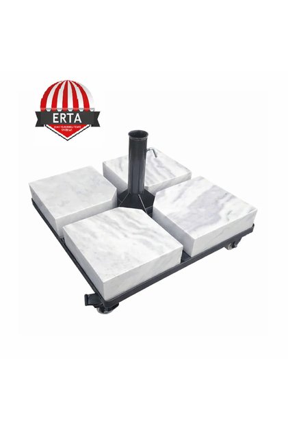 60 cm x 60 cm Mermerli Şemsiye Ayağı Altlığı Tekerlekli Stoplu Tüm Şemsiyelere Uyumludur