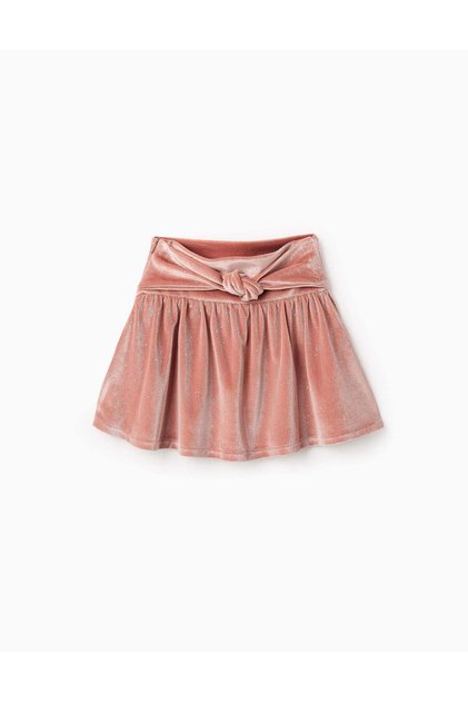 Velour Skirt with Sparkles for Girls, Pink