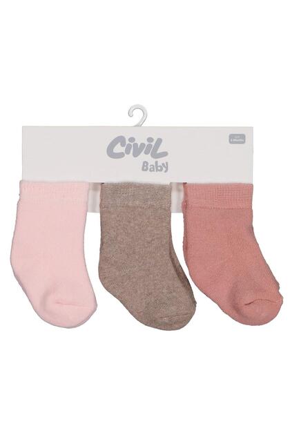 Basic Havlu 6- 3'lü Bebek Kız Çorap Set