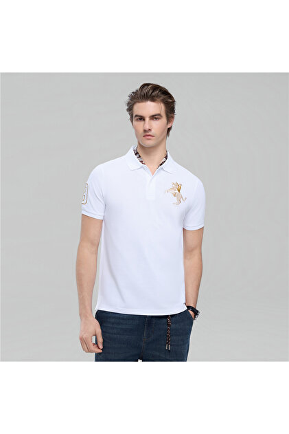 Men’s Slim Fit Napoleon Embroidery Lycra Pique Polo