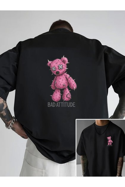 Teddy Custom Printed Oversize Cotton Crew Neck T-Shirt