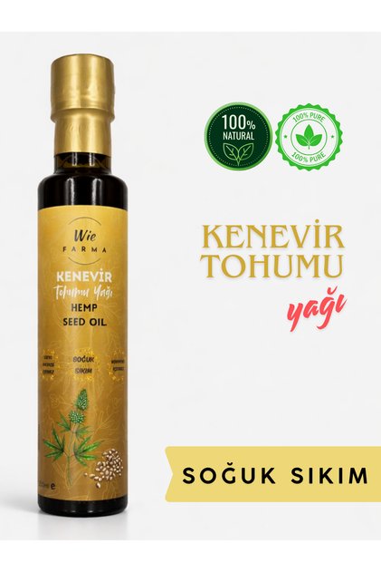 Kenevir Tohumu Yağı 250 ml Soğuk Sıkım Cam Şişe Doğal Bakım Yağı