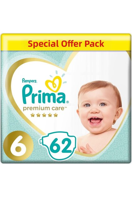 Premium Care Baby Diaper Size:6 (13+) Extra Large 62 Pieces Fırsat Pk