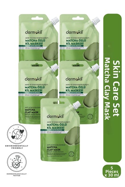 Matcha Extract Clay Mask Skin Care Set 30 ml X 5 Pcs